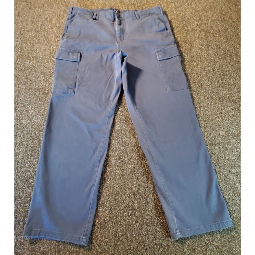 Dockers Cargo Pants Men 40x30 Blue Smart 360 Flex Straight Leg Flat Front Pocket